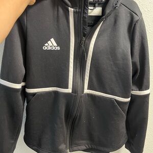 Adidas Black and White Zip-Up Jacket